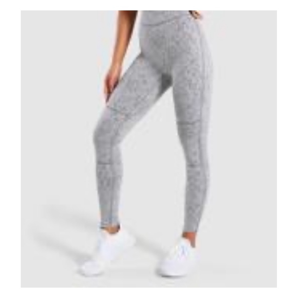Gymshark Fleur Texture Leggings - Charcoal Marble